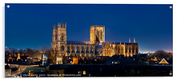 York Minster at dusk. Acrylic by Chris North