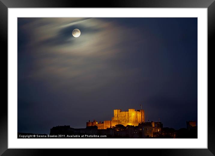 Full Moon over Dover Castle Framed Mounted Print by Serena Bowles