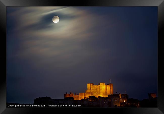 Full Moon over Dover Castle Framed Print by Serena Bowles