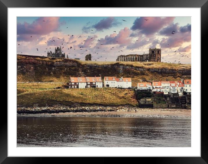 Winter in whitby Framed Mounted Print by andrew copley