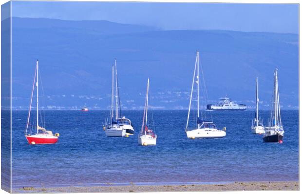 Small yachts moored at Fairlie, Largs Canvas Print by Allan Durward Photography