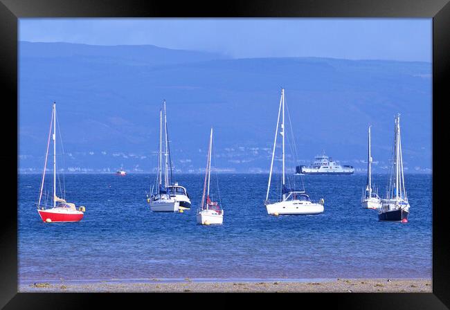 Small yachts moored at Fairlie, Largs Framed Print by Allan Durward Photography