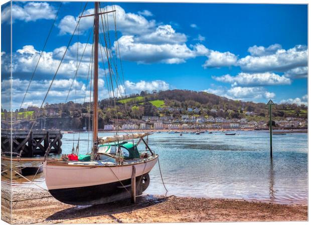 Serenity at Teignmouth Estuary Canvas Print by Roger Mechan
