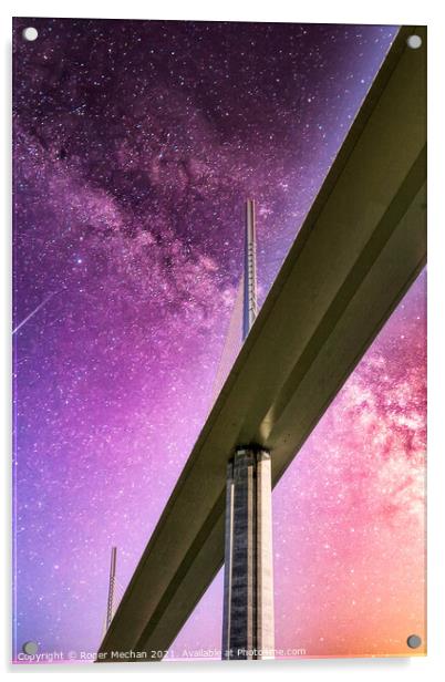 Bridge to the Galaxy Acrylic by Roger Mechan