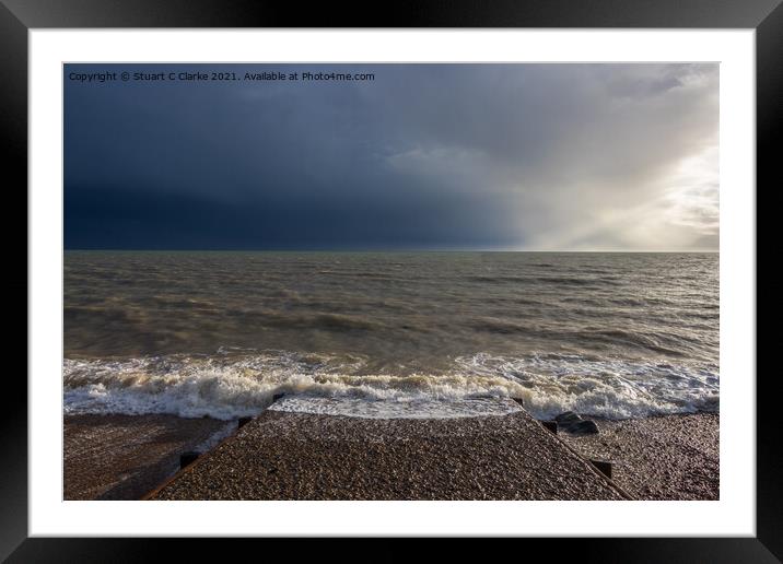 Stormy seascape Framed Mounted Print by Stuart C Clarke