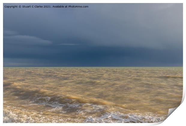 Stormy seascape Print by Stuart C Clarke