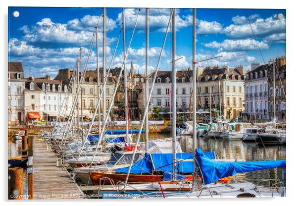 Vannes Harbour: A Breton Yachting Paradise Acrylic by Roger Mechan
