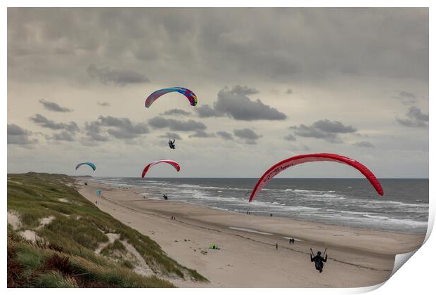 Dünensoaring bei Hvide Sande Print by Thomas Schaeffer