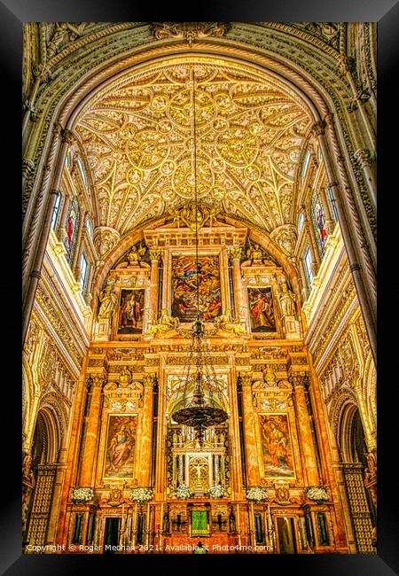 Glittering Baroque Altar in a Mosque Framed Print by Roger Mechan