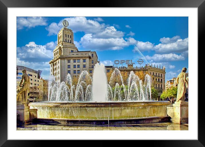 The Opel Building and its Fountains Framed Mounted Print by Roger Mechan