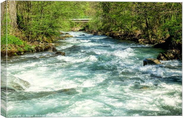 Rushing Rapids of the French Alps Canvas Print by Roger Mechan