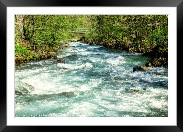 Rushing Rapids of the French Alps Framed Mounted Print by Roger Mechan