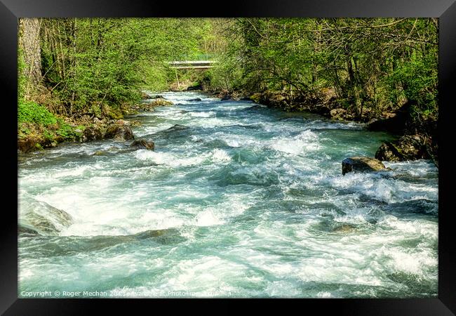 Rushing Rapids of the French Alps Framed Print by Roger Mechan