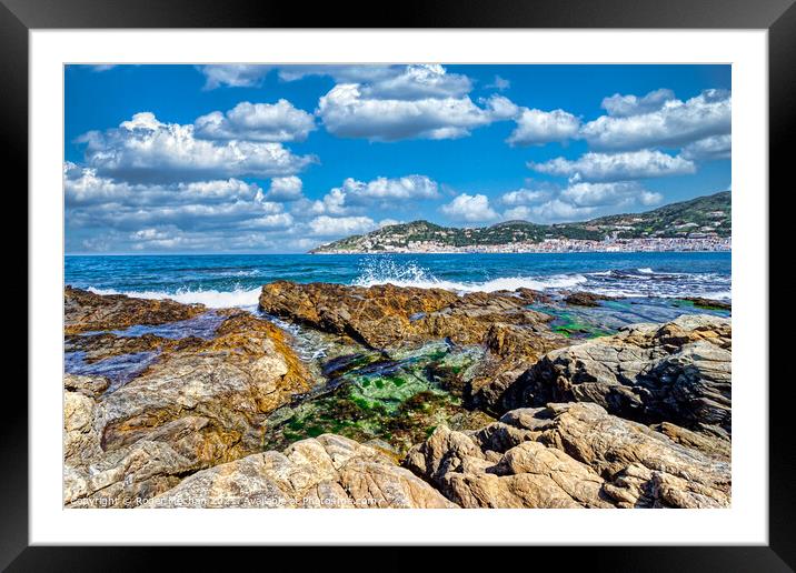 Pristine Beauty: Costa Brava Coastline Framed Mounted Print by Roger Mechan