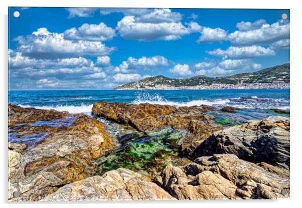 Pristine Beauty: Costa Brava Coastline Acrylic by Roger Mechan