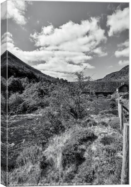 Caban Coch Dam, Elan Valley, Black & White Canvas Print by Gordon Maclaren