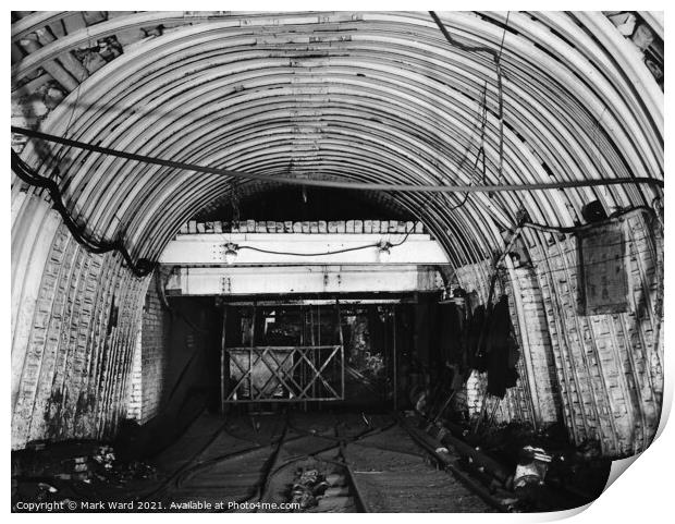 Down a Welsh Coalmine in the 1950's. Print by Mark Ward