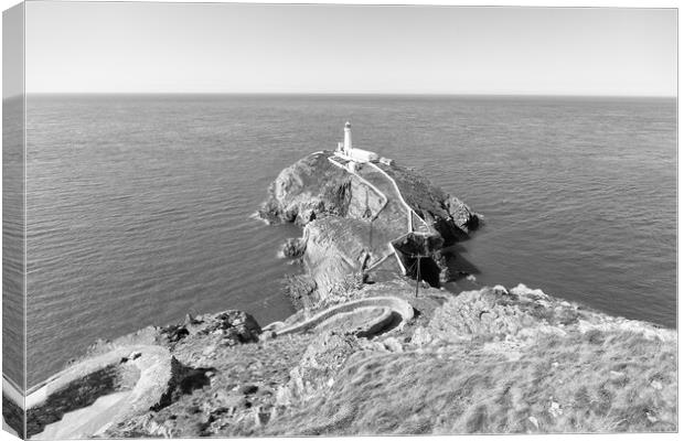 South Stack in monochrome Canvas Print by Mark Godden