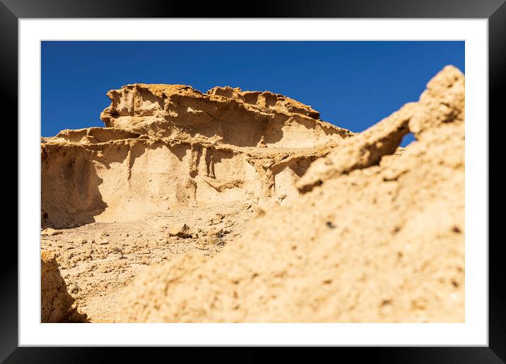 Wind eroded pumice, Tenerife Framed Mounted Print by Phil Crean