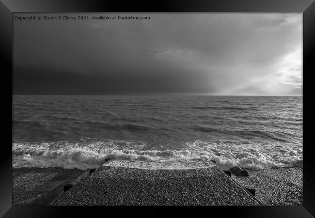 Stormy seascape Framed Print by Stuart C Clarke