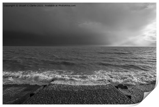 Stormy seascape Print by Stuart C Clarke