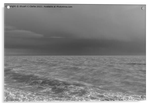 Stormy seascape Acrylic by Stuart C Clarke