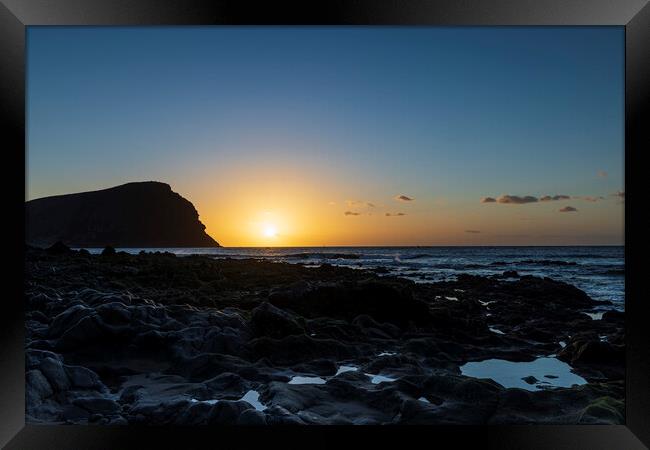 Sunrise at Tejita beach, Tenerife Framed Print by Phil Crean