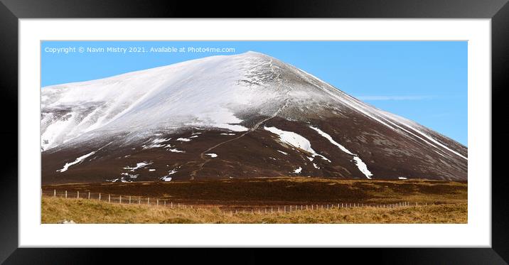 A view of Càrn Liath (Munro 975m)  Framed Mounted Print by Navin Mistry