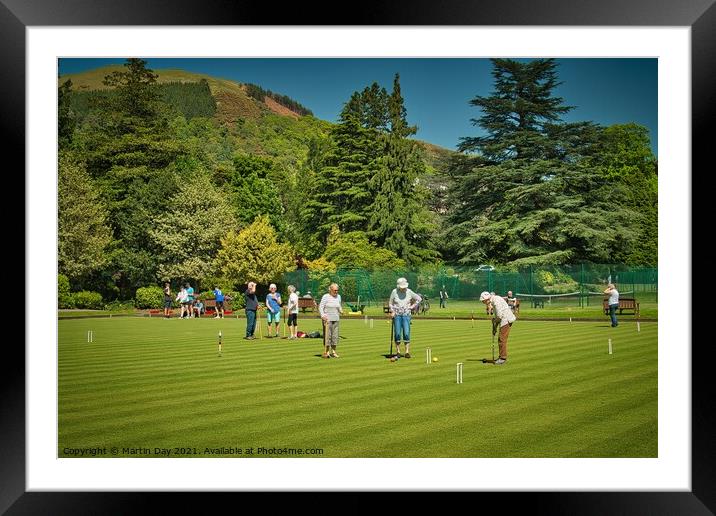 Summer Fun on Keswick's Croquet Lawn Framed Mounted Print by Martin Day