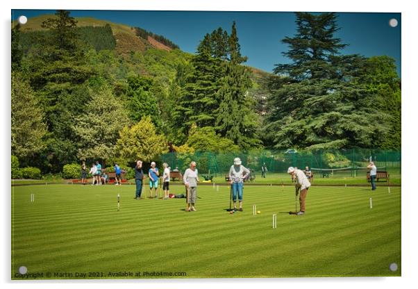 Summer Fun on Keswick's Croquet Lawn Acrylic by Martin Day