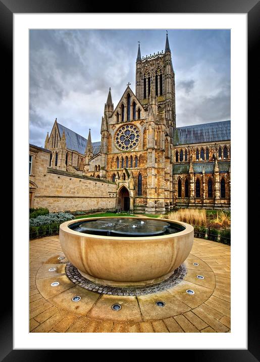 Lincoln Cathedral and Wishing Well Framed Mounted Print by Darren Galpin