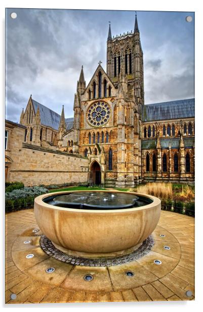 Lincoln Cathedral and Wishing Well Acrylic by Darren Galpin