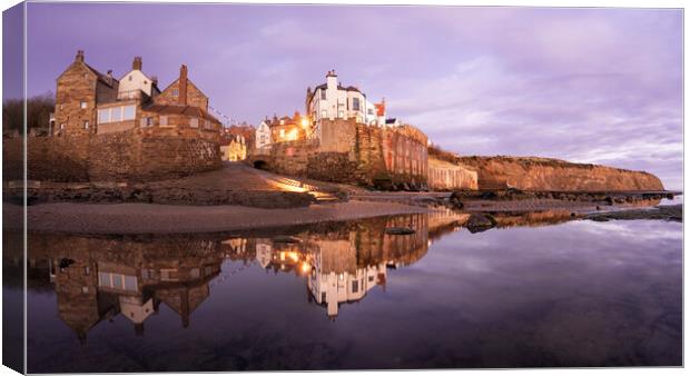 Robin Hood's Bay Reflections Canvas Print by David Semmens