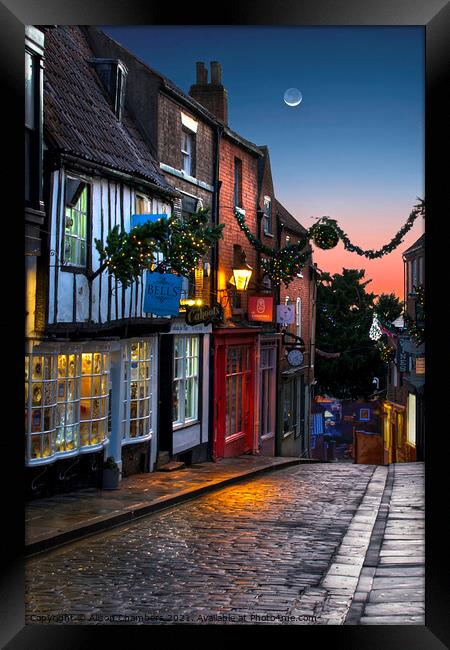 Lincoln Steep Hill Portrait Framed Print by Alison Chambers