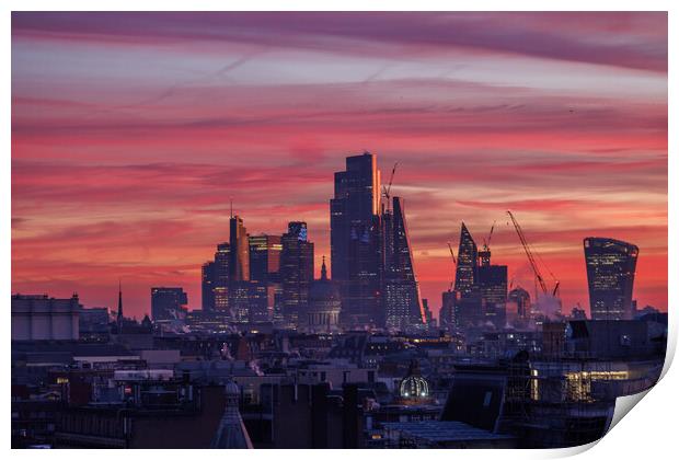 Skyline of the City of London Print by Wayne Howes