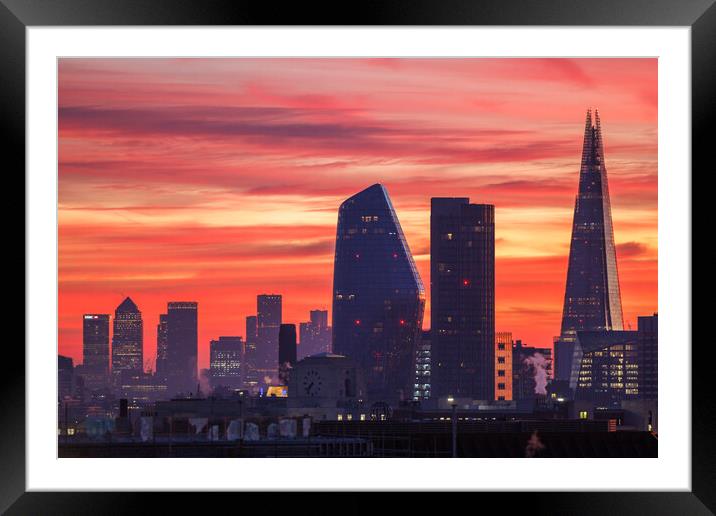 City of London Skyline Framed Mounted Print by Wayne Howes