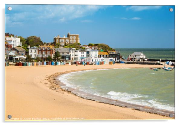 Viking Bay, Broadstairs, Kent Acrylic by Justin Foulkes