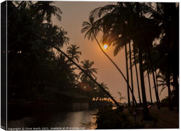 Sunset over the Indian Ocean, Goa. Canvas Print by Chris North