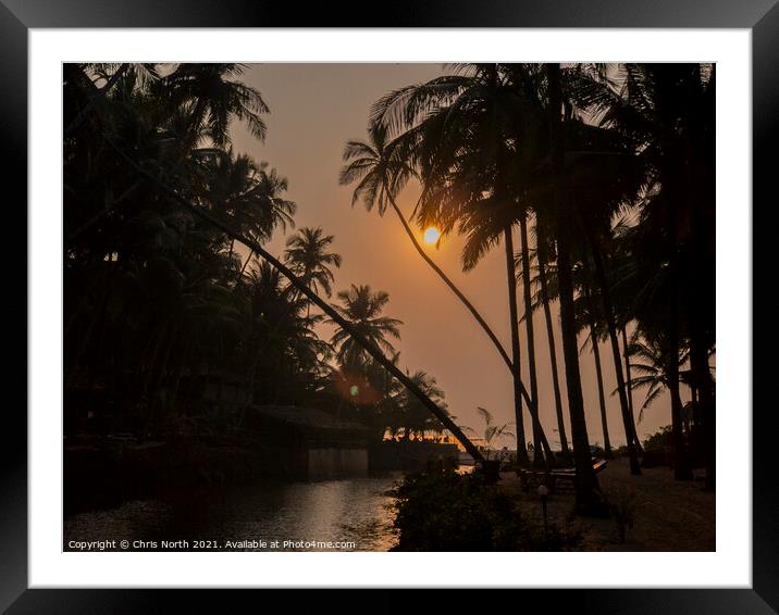 Sunset over the Indian Ocean, Goa. Framed Mounted Print by Chris North