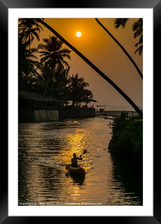 Goa beach sunset. Framed Mounted Print by Chris North