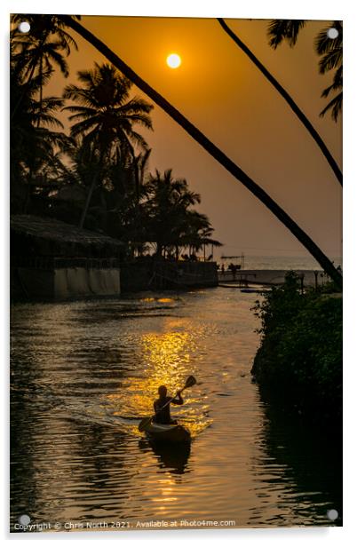 Goa beach sunset. Acrylic by Chris North