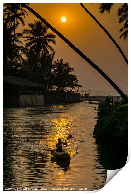 Goa beach sunset. Print by Chris North
