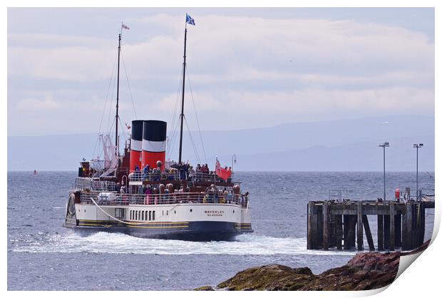 PS Waverley departing Millport Keppel for Brodick Print by Allan Durward Photography