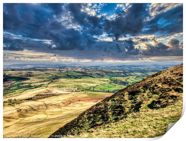 Overlooking the Wye Valley Print by Roger Mechan