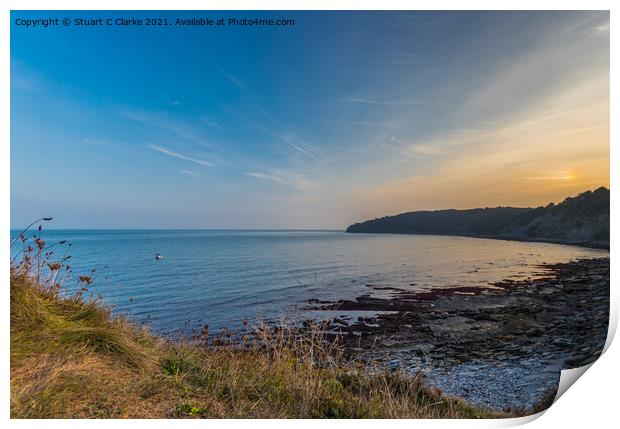 Durlston Bay Print by Stuart C Clarke