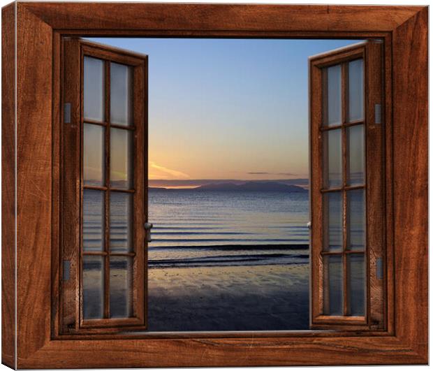 Arran at sunset, a window view Canvas Print by Allan Durward Photography