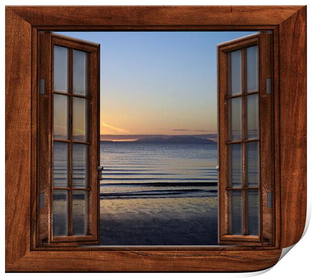 Arran at sunset, a window view Print by Allan Durward Photography