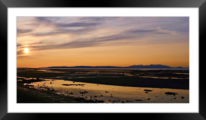 Isle of Arran silhouetted Framed Mounted Print by Allan Durward Photography