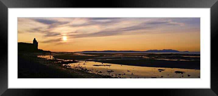 Sunset at Greenan beach Ayr Framed Mounted Print by Allan Durward Photography