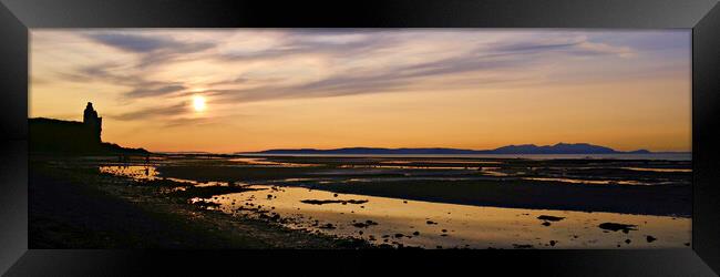 Sunset at Greenan beach Ayr Framed Print by Allan Durward Photography